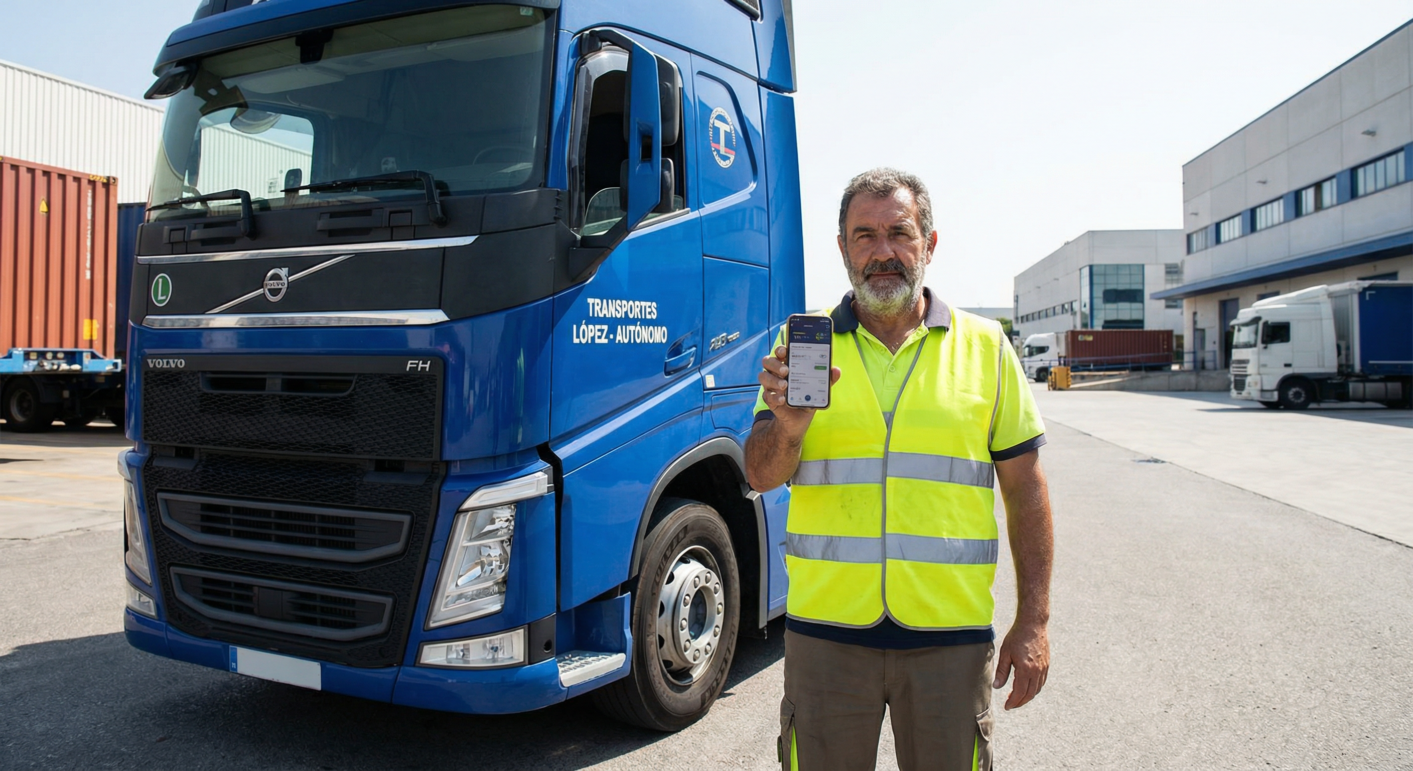 Transportista autónomo con camión de mercancías
