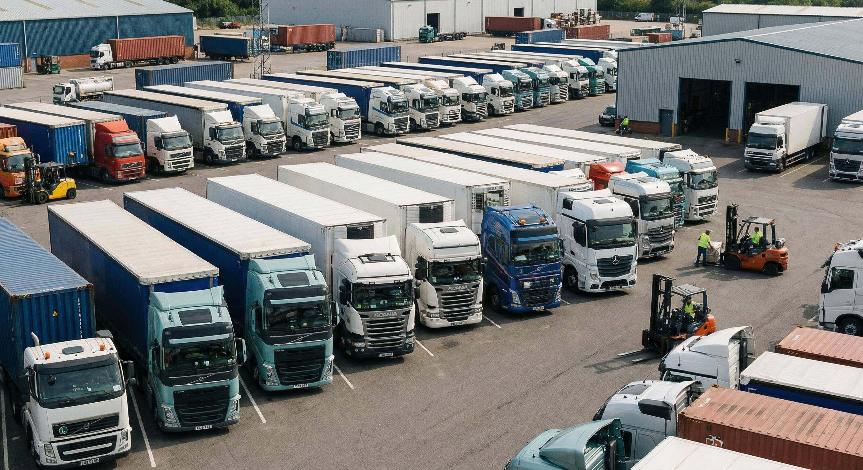 Flota de camiones de transporte